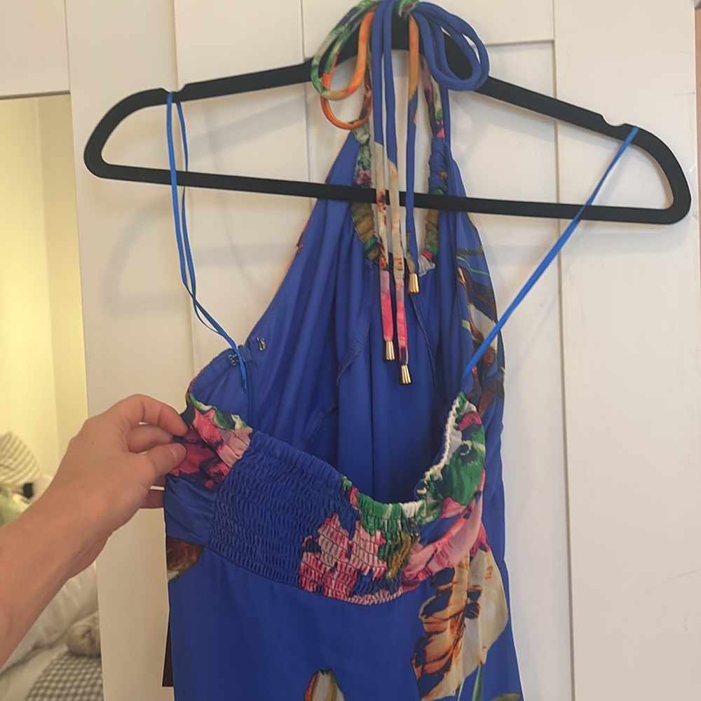 NWT Taylor Royal Blue Floral Maxi Dress - Picture 7 of 9